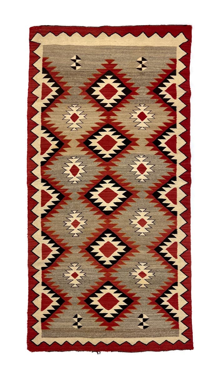 Navajo Red Mesa Rug c. 1920s, 74.5" x 39" (T6008) 3