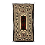 Navajo Crystal Storm Pattern Rug with Valero Stars and Waterbug Design c. 1930s, 91" x 48.5" (T6241)