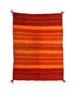 Navajo Transitional Double Saddle Blanket with Indigo Dye c. 1880s, 45" x 34" (T6386)