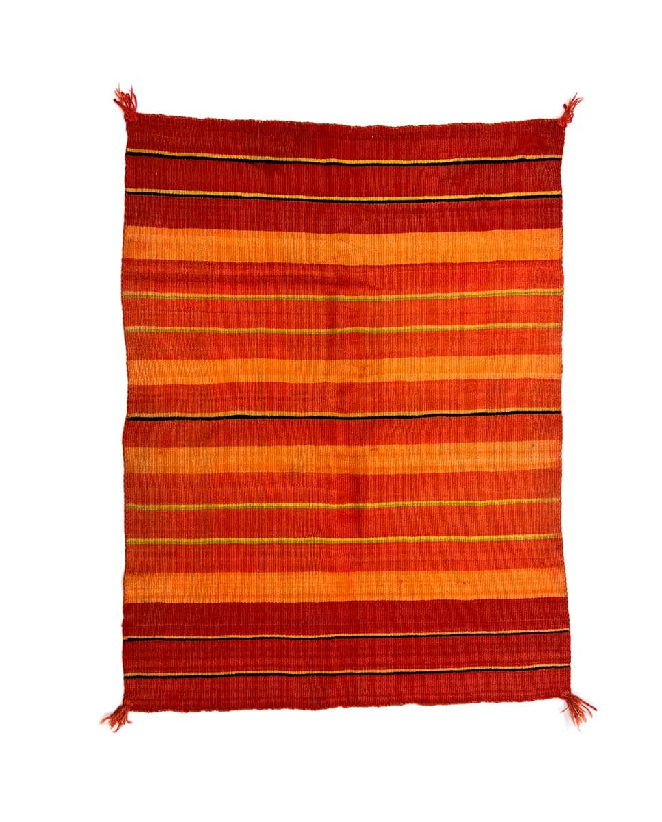 Navajo Transitional Double Saddle Blanket with Indigo Dye c. 1880s, 45" x 34" (T6386) 2