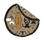 Mary H. Yazzie (d. 2020) - Navajo Contemporary Mother Earth, Father Sky Pictorial Round Rug, 31" x 29" (T90377B-0423-003) 1