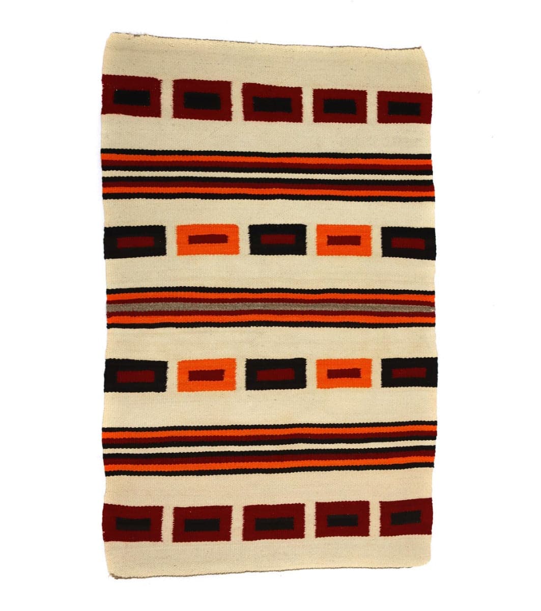 Navajo Banded Blanket c. 1900s, 58.5" x 36.5" (T90404A-1221-005)
