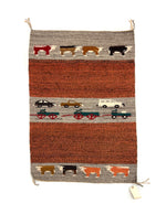 Thomasine Nez - Navajo Pictorial Rug with Cows, Cars, and Wagons c. 1990s, 49.5" x 35" (T91334C-0423-001) 3