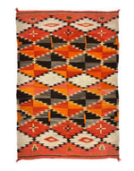 Navajo Transitional Blanket with Spider Woman Crosses c. 1890s, 89" x 60" (T91904D-0522-001)