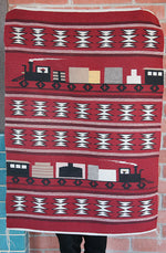 Navajo Train Pictorial Rug c. 2000s, 43.5" x 31" (T91950B-0413-026)