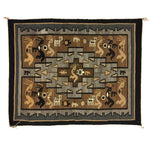 Esther Etcitty - Navajo Two Grey Hills Rug with Kokopelli Figures, Contemporary, 46" x 54" DONATION WILL BE MADE TO BLESSINGWAY (T92308-0318-002)
