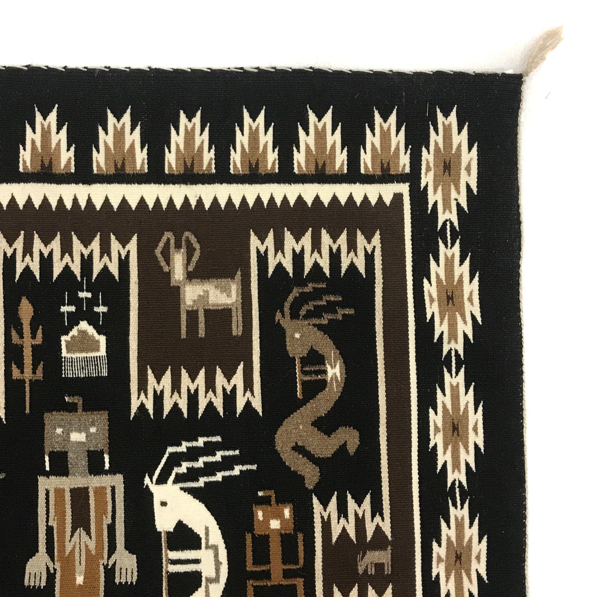 Lovita Etcitty - Navajo Contemporary Rug with Kokopelli Pictorials, 41.75" x 62" (T92308-1120-002) 2

