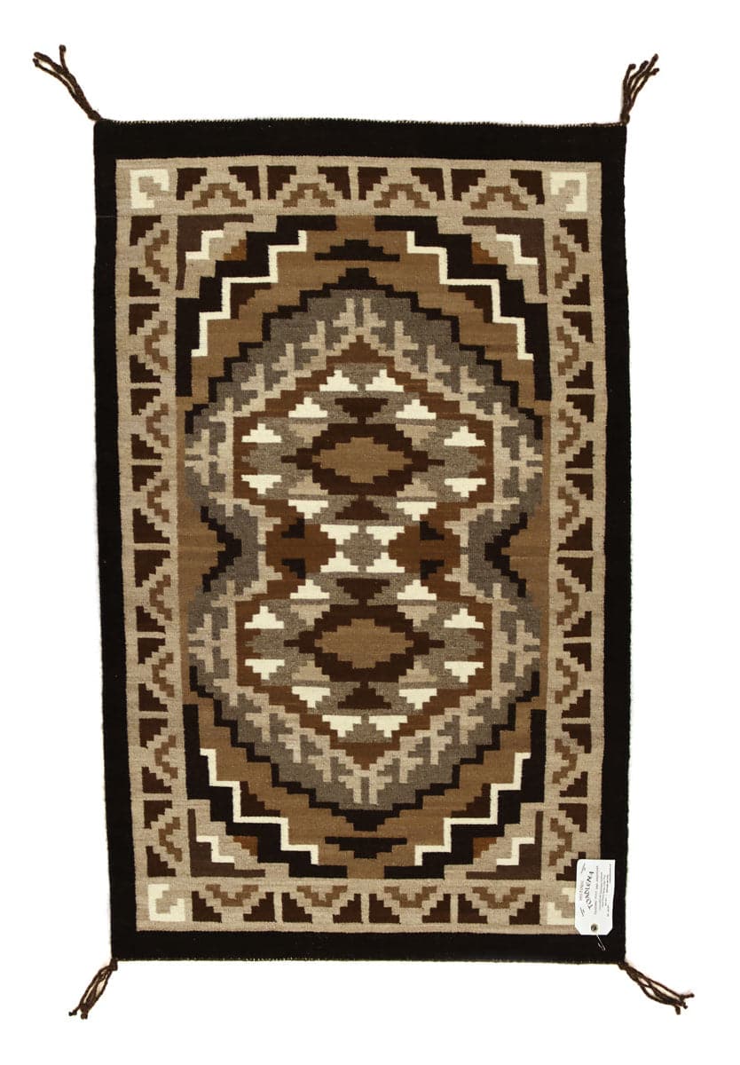 Esther Sam - Navajo Contemporary Two Grey Hills Rug, 44.5" x 28.75" (T92308-1121-012)