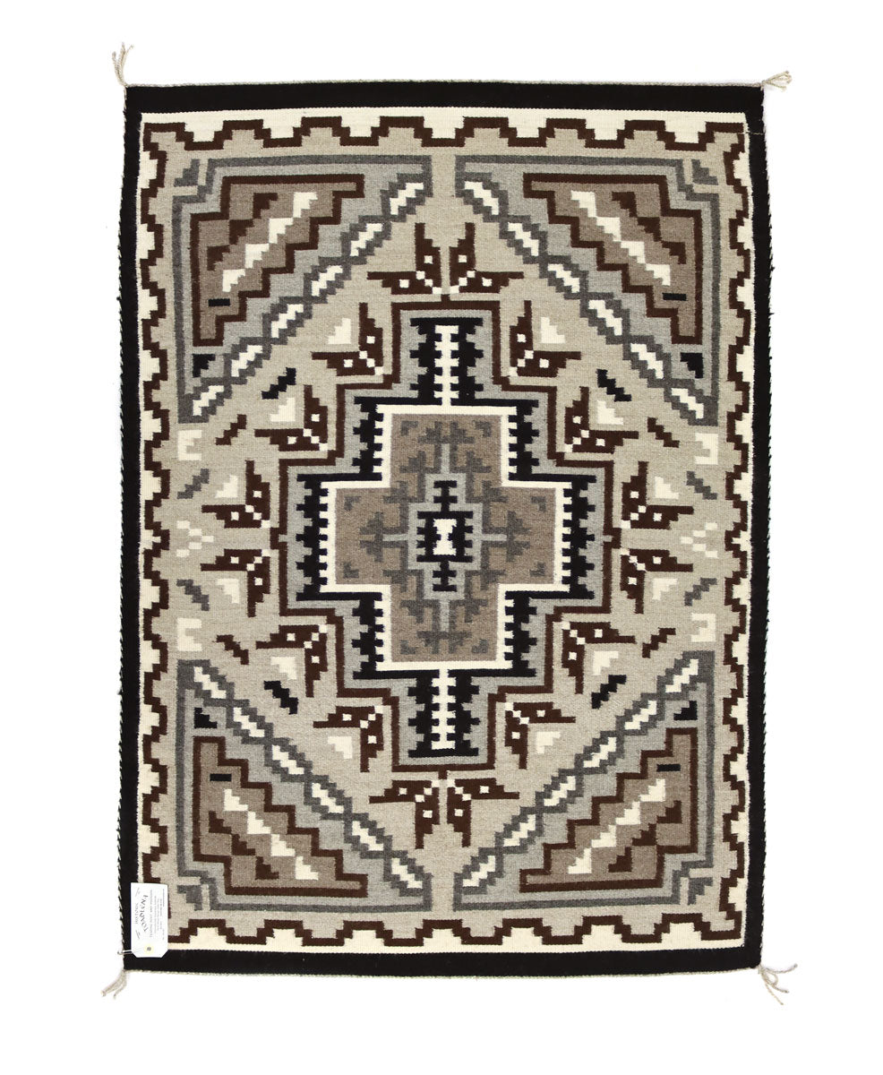 Mary H. Yazzie (d. 2020) - Navajo Contemporary Two Grey Hills Rug, 49" x 37" (T92308-1121-016)
