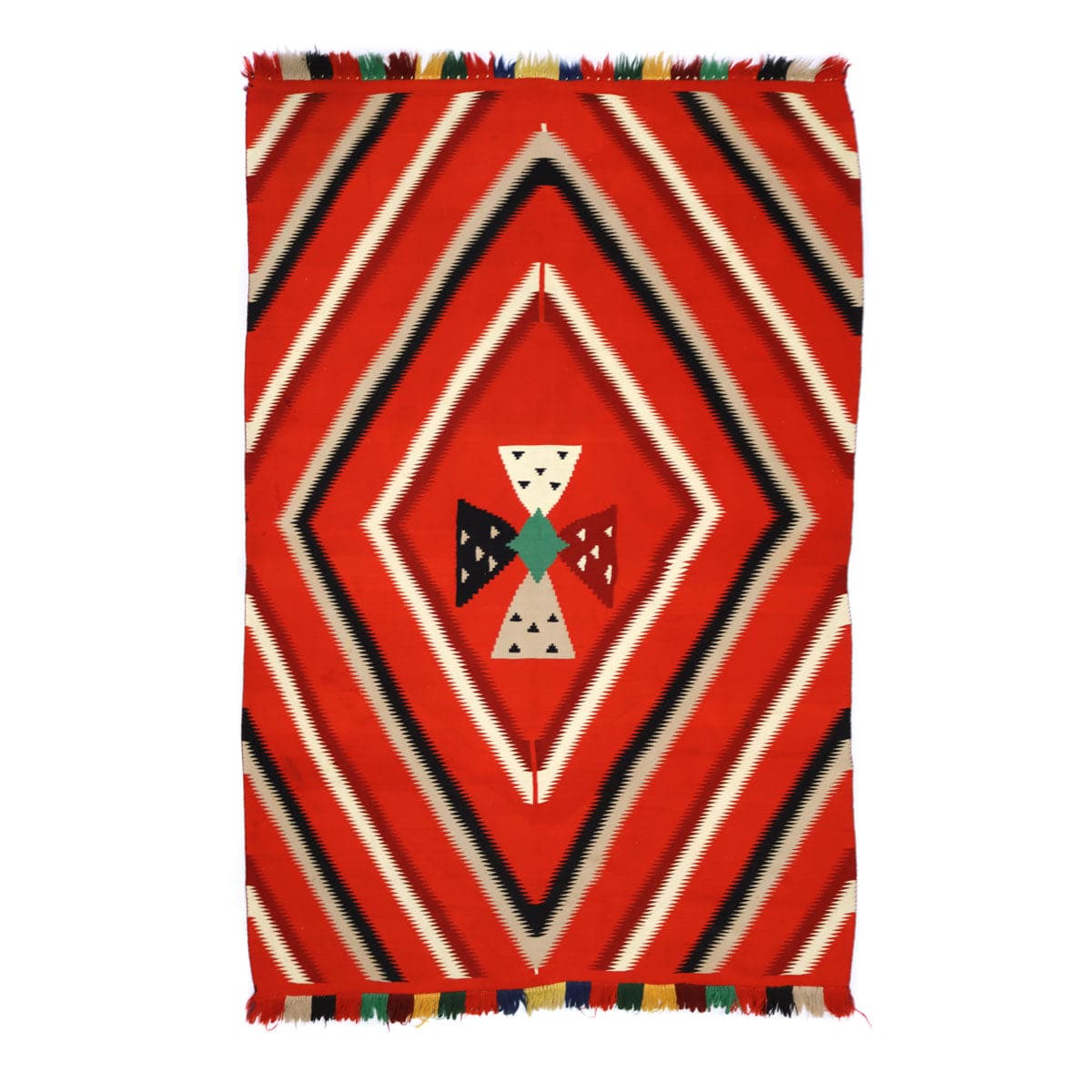 Navajo Germantown Blanket with Four Directions Cross Design c. 1890s, 84" x 60.5" (T92336-0821-003)