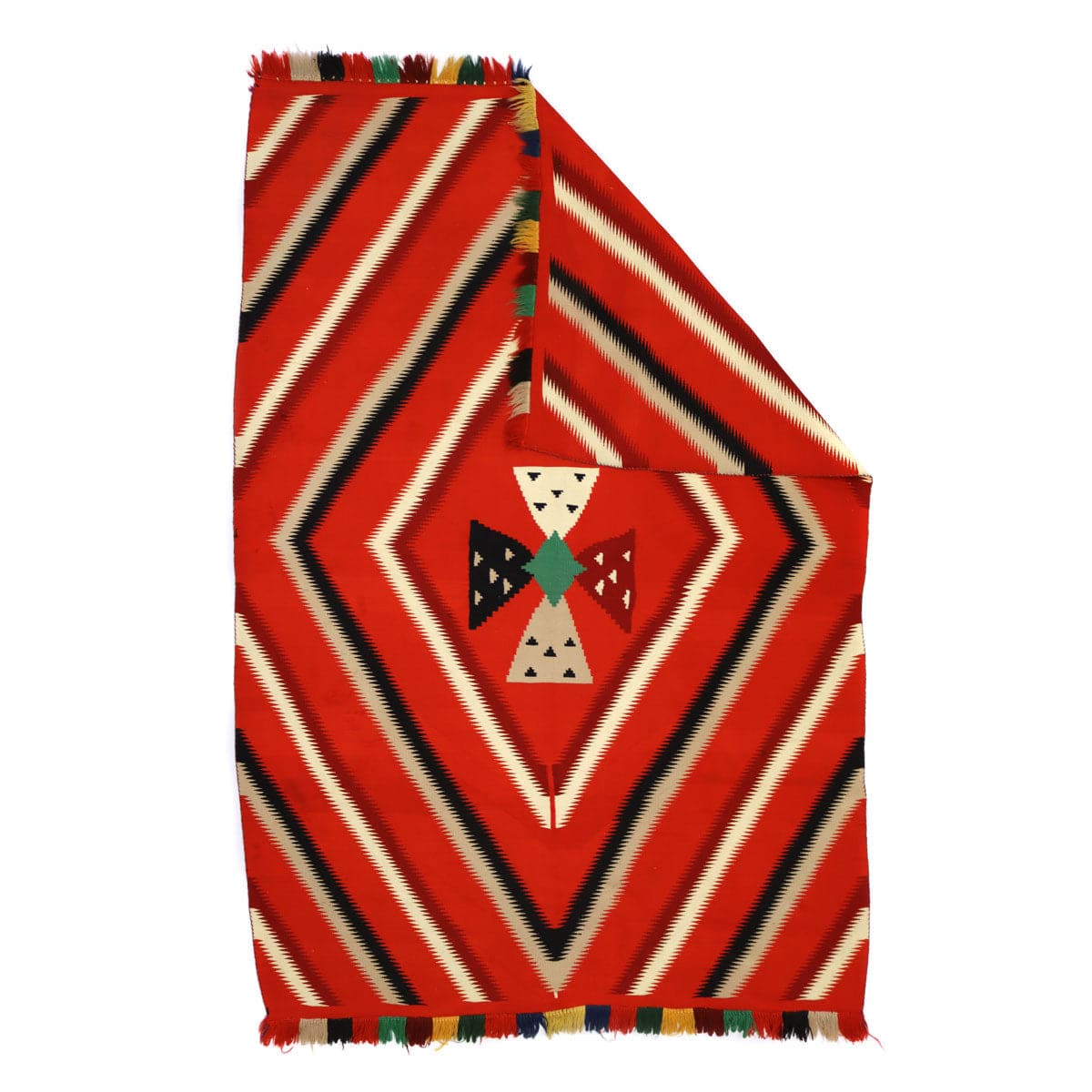 Navajo Germantown Blanket with Four Directions Cross Design c. 1890s, 84" x 60.5" (T92336-0821-003)1