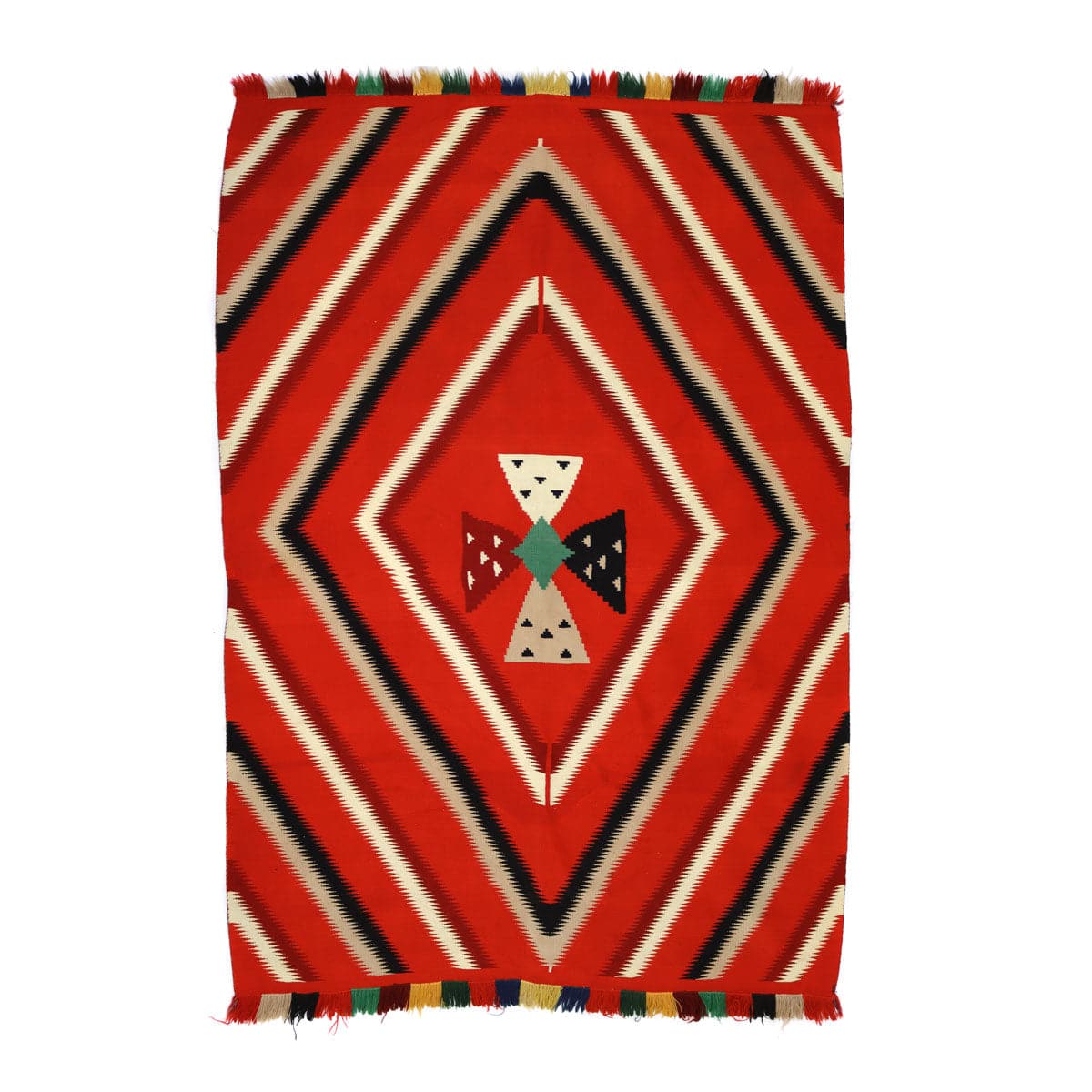 Navajo Germantown Blanket with Four Directions Cross Design c. 1890s, 84" x 60.5" (T92336-0821-003)2