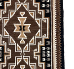 Large Navajo Two Grey Hills Runner c. 1950-60s, 100" x 48" (T92362A-0623-001) 2