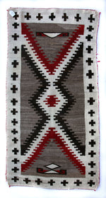 Navajo Crystal Rug with J. B. Moore Influenced Border, c. 1910, 74" x 37" (T92396-0816-016)