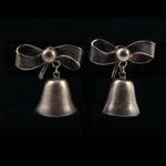 Mexican Sterling Silver Screwback Bell Earrings, c. 1940s, 1.25" x 1" (J92447-0913-017)